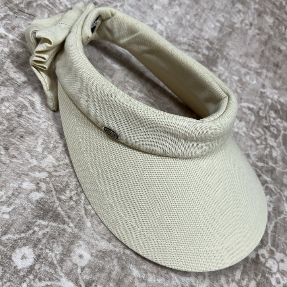 By SCALA Women's 100% Cotton BOW Visor Hat with Big Brim Golf Pickleball